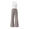 thumbnail image 2 of Cethrio Girls Cotton Linen Outfit Sets, Sleeveless Casual 2 Piece Kids' Summer Clothing Sets Gray Size 9-10 T, 2 of 7