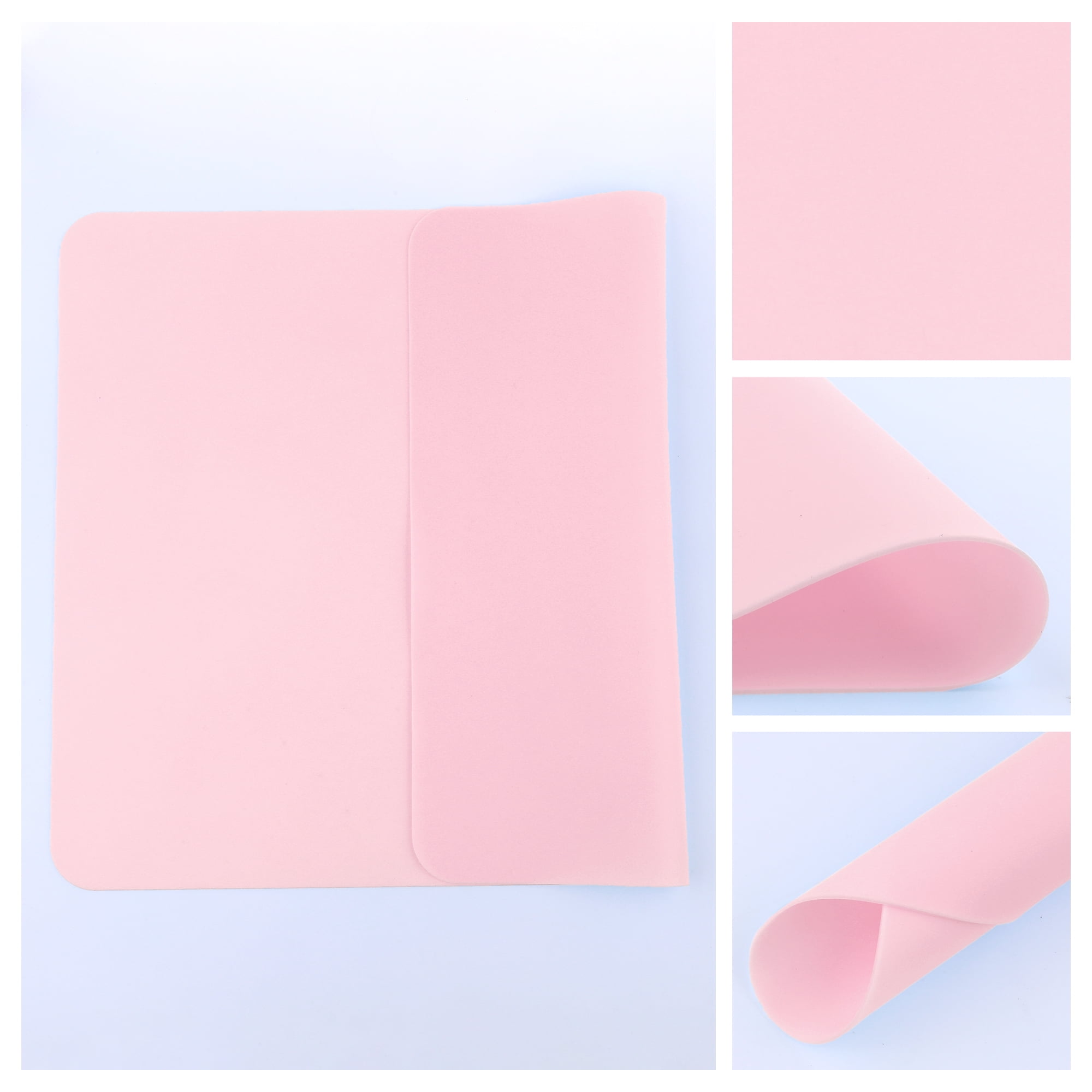 Unique Bargains Set of 6 Silicone Placemats for Kitchen Dining Table Decor Pink