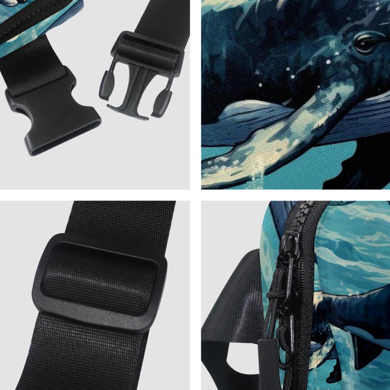 Whales Versatile Waist Bag, Crossbody Bag, Running Belt - Lightweight, Adjustable, with Extension Strap, Unisex