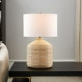 thumbnail image 6 of 27" Natural Rattan Table Lamp With White Drum Shade, 6 of 9
