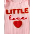 thumbnail image 2 of Bellafa Infant Baby Girl Valentines Jumpsuit My First Valentine's Day Onesie Romper Bodysuit 2-Pieces Newborn Spring Clothes,1-Pack, 2 of 4