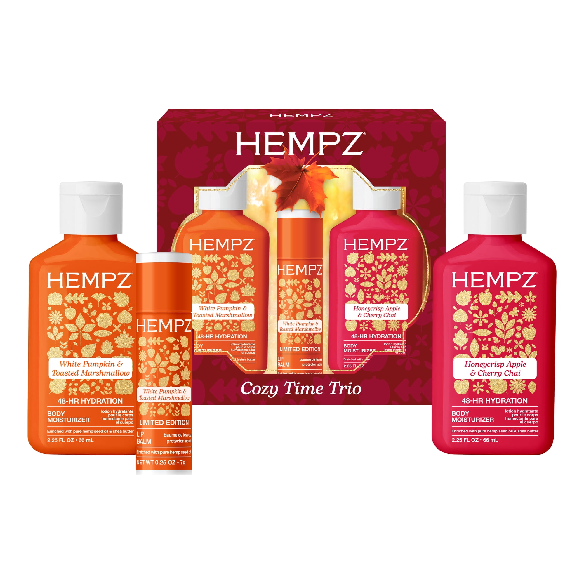 Hempz Limited-Edition Cozy Time Trio Moisturizing Mini Body Lotions & Lip Balm Gift Set