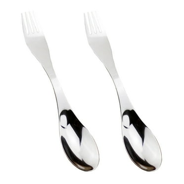 Worgeous Double Ended Spork Stainless Steel Portable Cutlery for Camping Use Silver 2 Pieces
