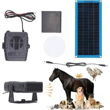 Solar Powered Heater,30W Solar Heater for Chicken Coop Dog House with Overheat Protection,Ideal for Drying Heating Pet House Warm Wind Gear