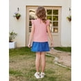 thumbnail image 5 of Arshiner Girls Ruffle Short Sleeve Shirts Cute Summer Frill Neck Pleated Textured Blouse Tops, 5 of 7
