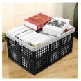 thumbnail image 7 of 3-Pack 42 L Large Folding Basket, Plastic Collapsible Storage Crate, Black, 7 of 7