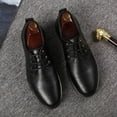 thumbnail image 5 of Tawop Dress Shoes Men Faux Leather Casual Dress Shoes Comfy Business Lace Up Soft Sole Oxfords Black Size:5.5, 5 of 5