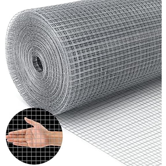 19 Gauge Hardware Cloth, 1/2 inch Chicken Wire Fence, Galvanized Welded Cage Wire Mesh Roll Supports Poultry Netting Cage Fence………