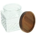 thumbnail image 6 of HEMOTON Glass Jar with Wood Lid for Packing Candy Tea Rice and Flour Airtight Storage canisters 4.5x6.5 Inches, 6 of 7