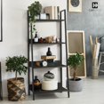 thumbnail image 4 of HarmonyStrings 4/5 Tier Ladder Bookshelf,  Free Standing Shelf, Bookcase Shelf Storage Rack Organizer, Industrial Book Shelves for Home Office, Living Room, Kitchen, Wooden Shelves-Black 4-Tier, 4 of 9
