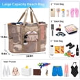 thumbnail image 4 of Mesh Beach Tote - Extra Large Beach Bag with 11 Pockets Foldable Tote Bag Women Oversized Pool Bag Travel Essentials, 4 of 7