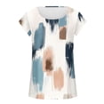 thumbnail image 5 of Sentmoon Tenues Décontractées pour Femmes Col Rond Débardeurs Décontractés Mode Imprimé Sans Manches T-Shirts Été 2025 pour Adolescentes Beige S, 5 of 5