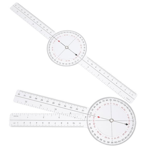2 Pcs Flexible Goniometer Ruler Angle Measuring Tool Dash Protractor Transparent