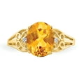 thumbnail image 5 of Primal Gold 14 Karat Yellow Gold 9x7mm Oval Citrine and AAA Diamond Ring, 5 of 7