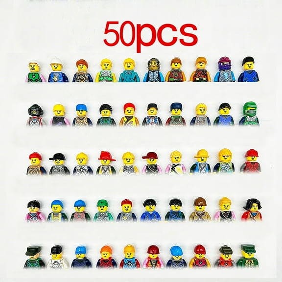 50pcs Random Minfigures Collectible Action Figures Set, Multicolor City Town Soldier Policemen Hero Figures Building Blocks, Have Repeat