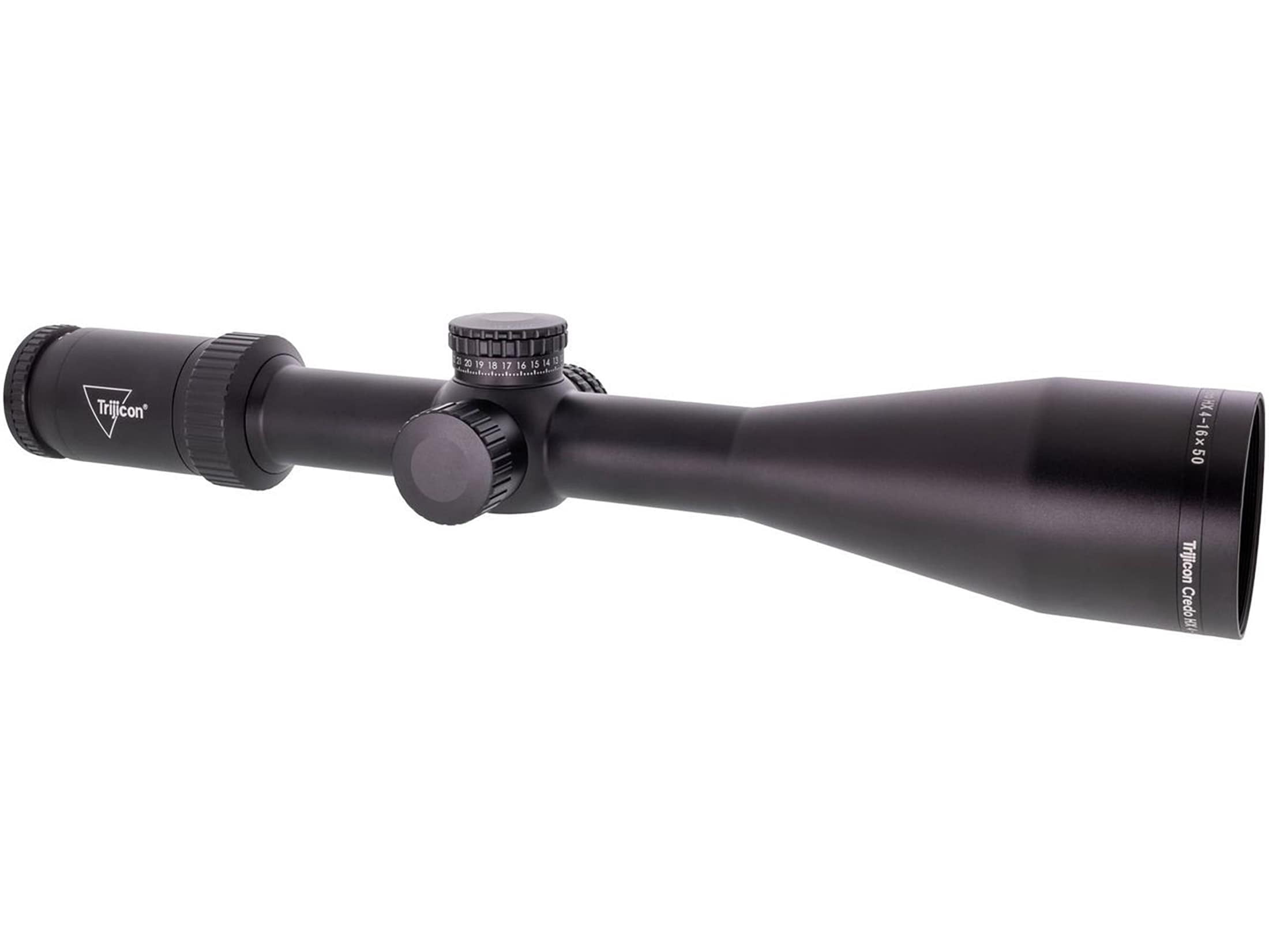 Trijicon Credo HX 4-16x50mm 30mm Tube Rifle Scope, Second Focal Plane, BDC Hunter Holds Reticle, Satin Black