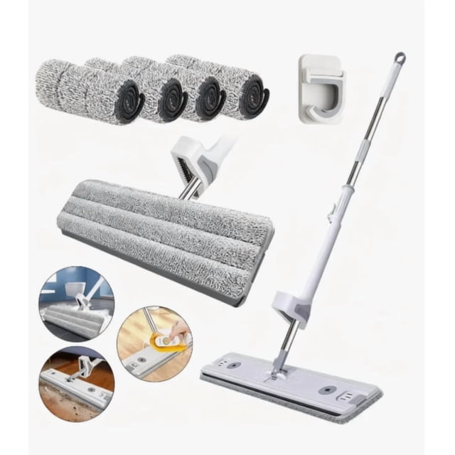 Trapeador De Microfibra ,spin 360°mágico Mop Con 4 Repuestos Modelo Blanco