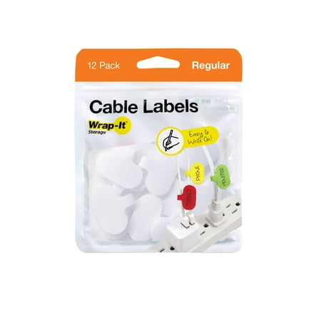 Wrap-It Storage - Cord Identification Labels (12-Pack) - Assorted Colors