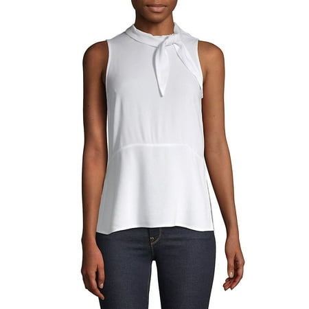 - Petite Lexi Sleeveless Neck Tie Blouse