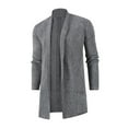 thumbnail image 2 of Mens Kint Cardigan Long Sleeve Shawl Collar Open Front Slim Cardigan Outerwear Plus Sizes Oversized Cardigan Sweaters, 2 of 9