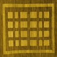 thumbnail image 1 of Ahgly Company Indoor Square Checkered Yellow Modern Area Rugs, 6' Square, 1 of 4