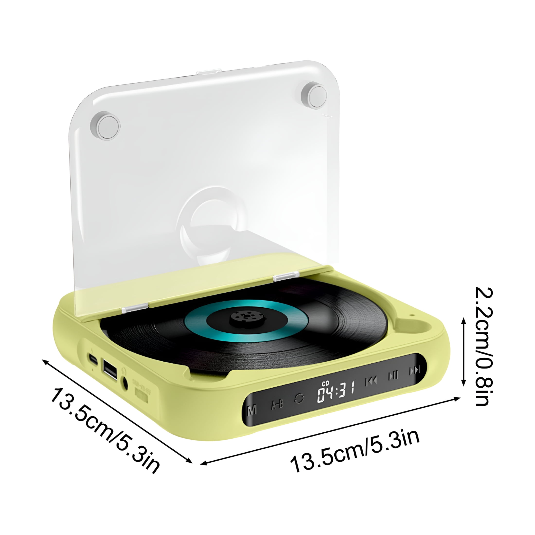 GJX 2026 New Portable Cd Player Wireless,Shock Protection,Usb/Aux Input,Rechargeable Battery,Lcd Display for Music and Audio Learning,For Travel,Home,Study