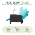 thumbnail image 4 of Chaise de Patio Inclinable à Plat à 150°, Chaise Longue d'Extérieur en Osier Toutes Saisons avec Dossier et Repose-Pieds Réglables, Coussin Amovible, Table d'Appoint Relevable, Cadre en Acier Enduit de Poudre, Jardin et Terrasse, 4 of 8