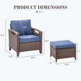 thumbnail image 3 of Opohoro 4-Piece Outdoor Wicker Patio Lounge Chairs Set with Ottomans for Patio, Porch, or Garden, 3 of 9