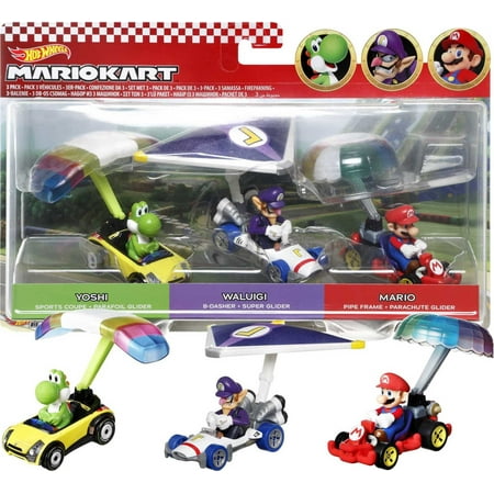 Hot Wheels Super Mario Character Car 3-Pack Collection