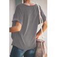 thumbnail image 2 of New Women's Solid Color Twist Short Sleeve Crewneck Loose T Shirt, 2 of 2