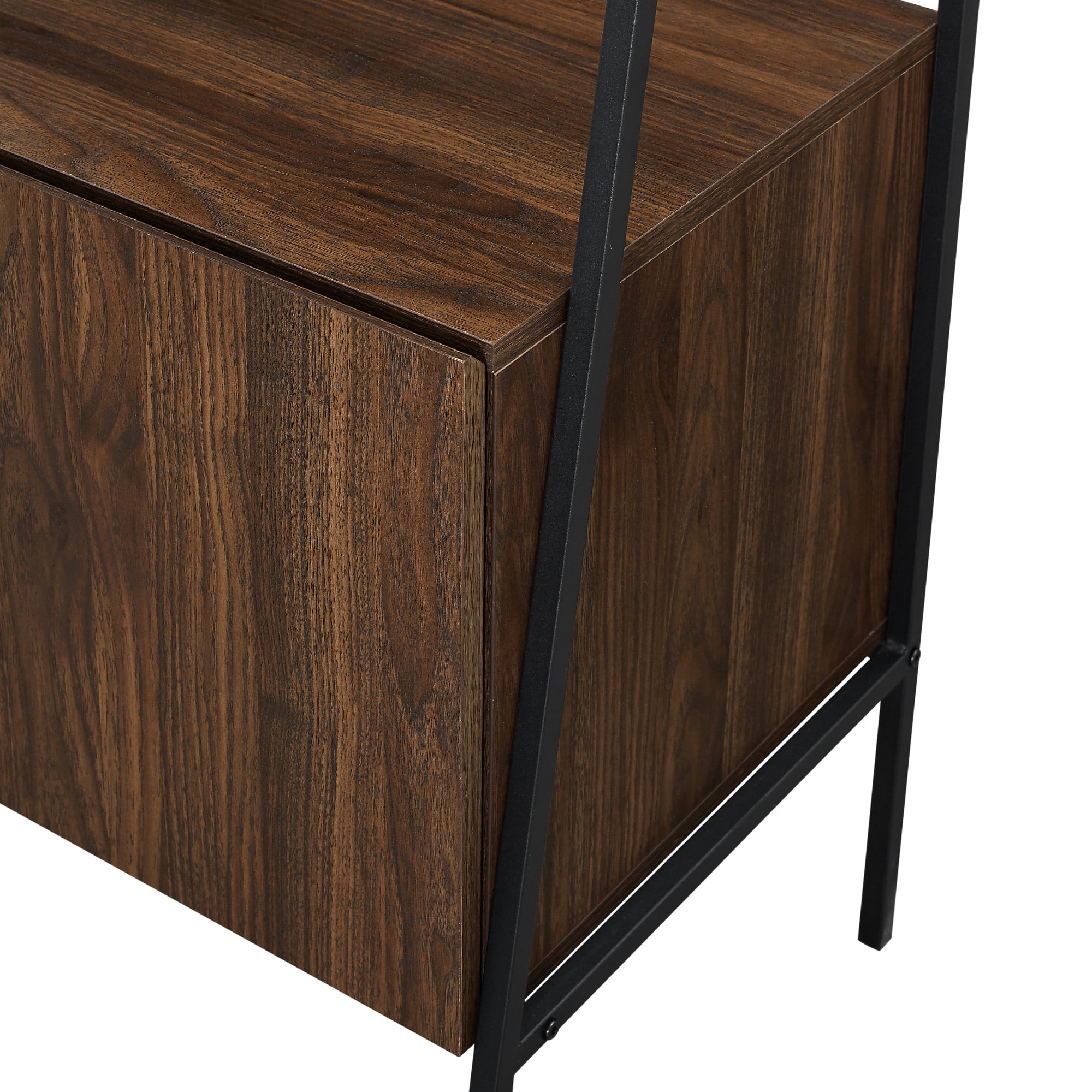 Walker Edison Modern 3 Piece Ladder Bookshelf Set, Dark Walnut