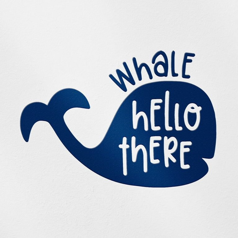 Transparent Decal Stickers Of Whale Hello There (Navy Blue