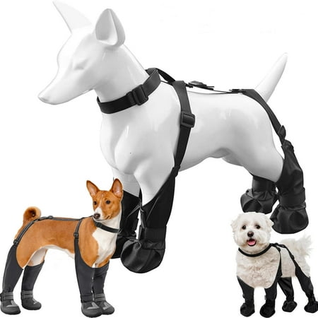 Dog Suspender Booties  Dog Booties for Winter  Canada Pooch Dog Shoes Waterproof  Adjustable Suspender Boots for Dogs Winter Snow Rain Hiking Paw Protector  Dog Boots for Medium Size Dogs