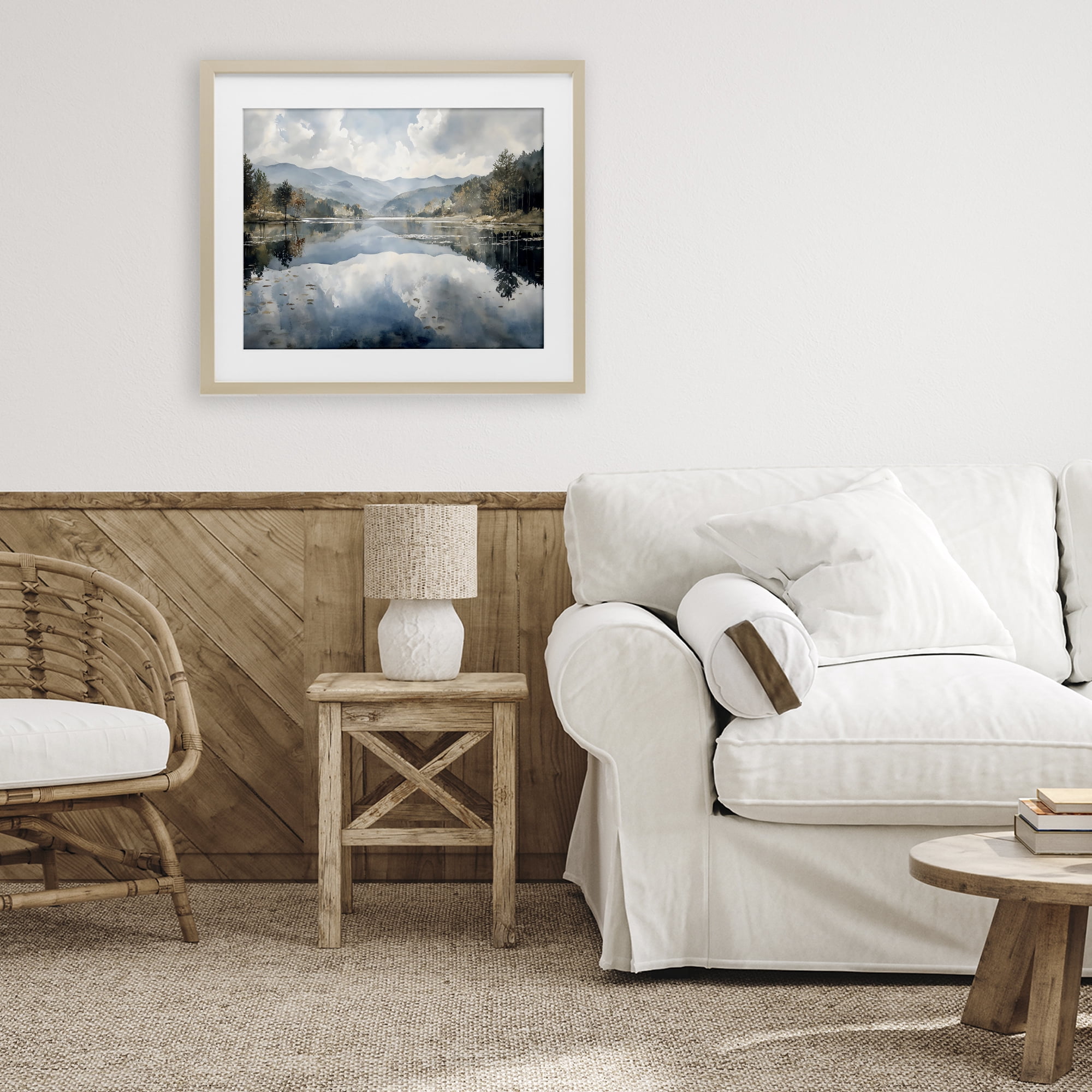Stupell Industries Nature's Reflection on Mountain Lake Birch Framed Print Under Glass, design by Franklyn Gregory