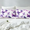 thumbnail image 4 of Purple Butterfly Twin Size Sheet Set Pink Butterfly Sheets Teens Watercolor Tie Dye Butterflies Bed Sheets Set Room Decor Set - 1 Fitted Sheet 1 Top Sheet 1 Pillowcase, 4 of 6