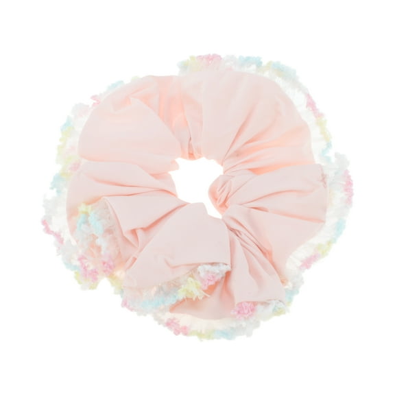 Unique Bargains 1 Pc Scrunchie Fashion Lace Hair Elastics Pink