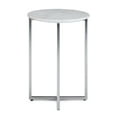 thumbnail image 4 of Simpli Home Marsden Modern 18 inch Wide Metal Accent Side Table with Polished Stainless Steel Base in White, Silver, 4 of 13