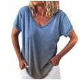 thumbnail image 2 of GaThRRgYP Off the Shoulder Tops for Women,Womens Tops Summer and Spring,Women's Cool Printed Comfortable V-Neck Loose Casual Versatile T-Shirt, 2 of 3