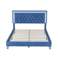thumbnail image 5 of DeeHome 3-Pieces Bedroom Sets,Queen Size Upholstered Platform Bed with LED Lights and Two Nightstands-Blue, 5 of 9