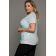 thumbnail image 2 of ABPHQTO Camiseta de talla grande con estampado floral de rayas verdes para mujer, 2 of 5