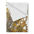 thumbnail image 2 of Clock Soft Flannel Fleece Throw Blanket, Gears in Style of Steampunk Mechanical Design Engineeringme Print, Cozy Plush for Indoor and Outdoor Use, 60" x 80", Pale Orange Brown, by Ambesonne, 2 of 5
