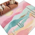 thumbnail image 2 of 6'x9' Area Rugs, Western Boho Indoor Outdoor Area Rug for Living Room Bedroom, Cactus Pink Green Nature Mountains Washable Bathroom Rugs Kitchen Floor Carpet Mats Home Decor Aesthetic, 2 of 8
