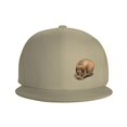 thumbnail image 3 of DouZhe Flat Brim Cap Snapback Hat, Mysterious Gothic Skull Shadow Prints Adjustable Yellow Adult Baseball Cap, 3 of 6