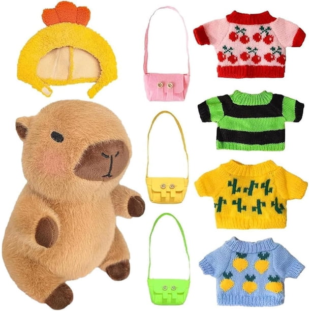 Peluche Conejillo de Indias acuático, Simulación Carpincho Juguetes, Peluche de Capibara con 8 atuendos y Accesorios, Juguetes de Peluche para disfrazar, Adecuado para Regalar