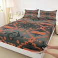 thumbnail image 3 of Homewish Olive Orange Aztec Queen Sheet Sets, Tribal Triangle Abstract Flat Sheet, Western Hippie Bohemian Queen Fitted Sheet, Ultra Soft Bedroom Decor, 4-Piece, 3 of 7