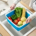 thumbnail image 3 of Kripyery Folding Vegetable Washing Basket with Integrated Drain Plug Multifunctional Space-saving Storage Kitchen Washbasin, 3 of 8