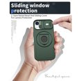 thumbnail image 5 of for iPhone 14/13 Case, Frosted PC Compatible with MagSafe Built-in 360 Rotatable Invisible Kickstand Sliding Window Camera Cover Military Grade Protection Case for iPhone 14/13, Darkgreen, 5 of 6
