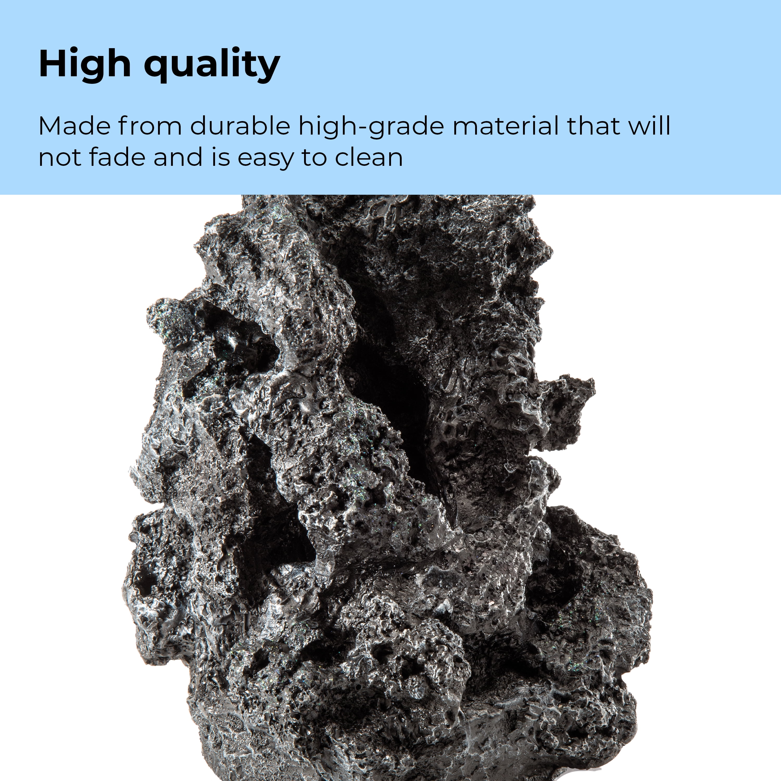 biOrb Black Mineral Stone Sculpture - Aquarium Decor