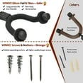 thumbnail image 7 of WINGO Guitar Wall Mounts 2 Pack, Guitar Wall Hanger Holder Stand for Acoustic Electric Guitar Bass Ukulele – Black Walnut Woodbase, 7 of 7