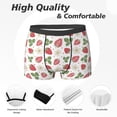 thumbnail image 2 of Men's Boxer Briefs, Cute Flower Strawberry Leaves Soft Comfy Mens Underwear Boxer Briefs Breathable With Widen Waist, 2 of 7